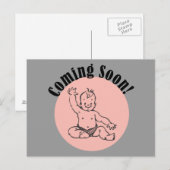 Binnenkort verkrijgbaar Baby in roze Briefkaart (Voorkant / Achterkant)