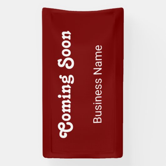 Binnenkort verkrijgbaar Bedrijfsnaam Deep Red Sjab Spandoek (Verticaal)