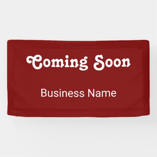 Binnenkort verkrijgbaar Bedrijfsnaam Deep Red Sjab Spandoek (Horizontaal)