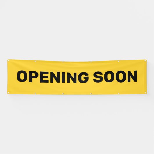 Binnenkort verkrijgbaar Geel Kleine Onderneming Gr Spandoek (Horizontaal)