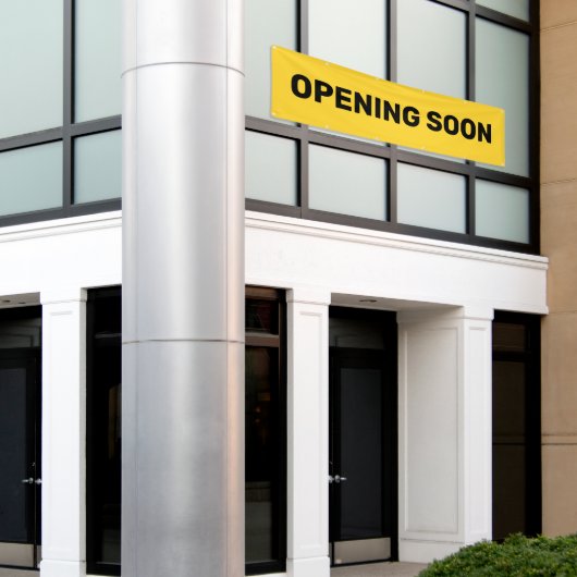 Binnenkort verkrijgbaar Geel Kleine Onderneming Gr Spandoek (Buitenkant Gebouw)