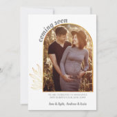 Binnenkort verkrijgbaar Gold Arch 2 Foto Zwangersc Aankondiging (Voorkant)