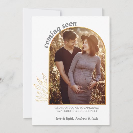 Binnenkort verkrijgbaar Gold Arch 2 Foto Zwangersc Aankondiging (Voorkant)