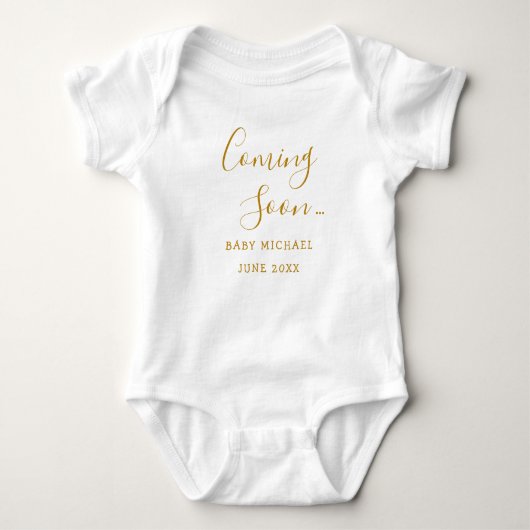 Binnenkort verkrijgbaar Gold Script Pregnancy Anno Romper (Voorkant)