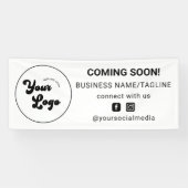 Binnenkort verkrijgbaar Minimale sociale media en  Spandoek (Horizontaal)