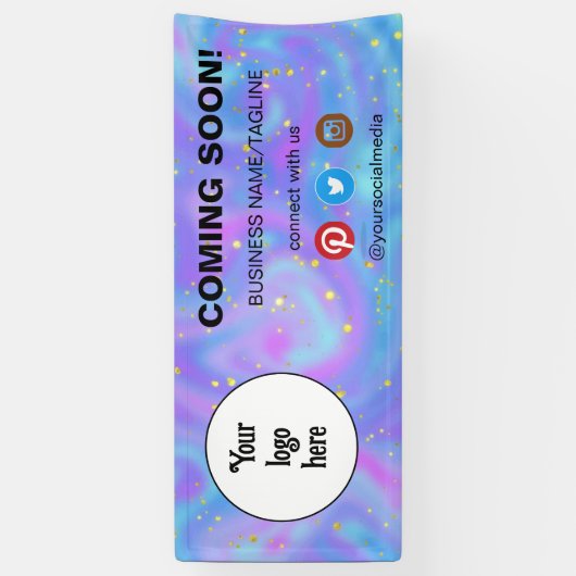 Binnenkort verkrijgbaar Minimale sociale media en  Spandoek (Verticaal)