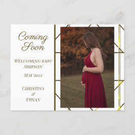 Binnenkort verkrijgbaar Moderne Minimale Zwangersc Aankondigingskaart