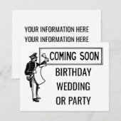 Binnenkort verkrijgbaar op huwelijksdag of partijr kaart (Voorkant / Achterkant)