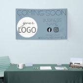 Binnenkort verkrijgbaar sociale media-Logo Spandoek (Beurs)