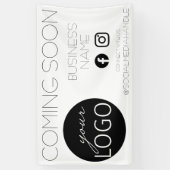 Binnenkort verkrijgbaar sociale media voor zakelij spandoek (Verticaal)