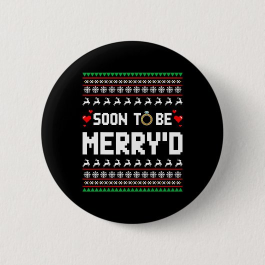 Binnenkort Verloving Kerst Koppel Matchi Ronde Button 5,7 Cm (Voorkant)