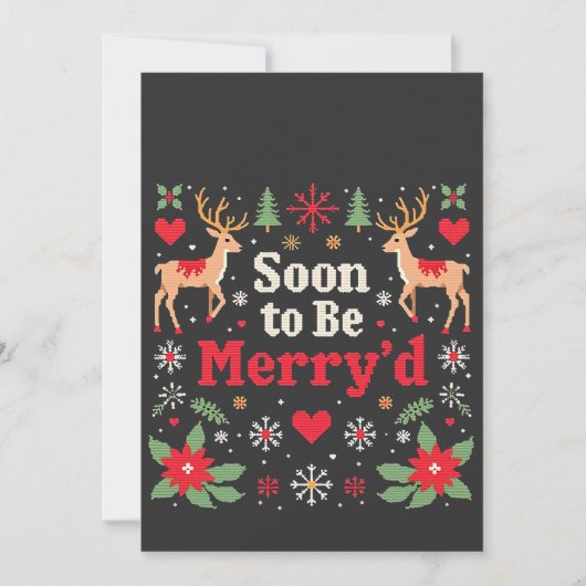 Binnenkort Vrolijk Getrouwd Grappige Kerst Koppels Save The Date (Voorkant)