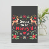 Binnenkort Vrolijk Getrouwd Grappige Kerst Koppels Save The Date (Staand voorkant)