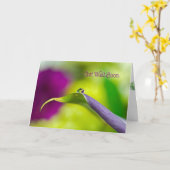 Binnenkort waterdruppel op blad kaart (Gele Bloem)