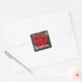 Binnenkort weer goed met Crimson Bouquet Roos #3 S Vierkante Sticker (Envelop)