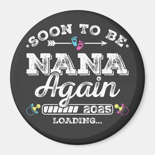 Binnenkort weer oma in 2025 Ladende cirkel Magneet (Voorkant)