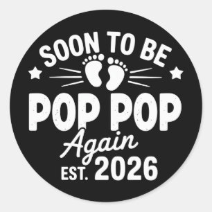 Binnenkort weer Opa Opa est. 2026 Zwangerschap Ronde Sticker