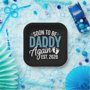 Binnenkort weer papa Est 2026 papa baby aankondigi Papieren Bordje