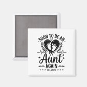 Binnenkort weer tante Est 2026 Zwangerschapsaankon Magneet (Voorkant / Achterkant)