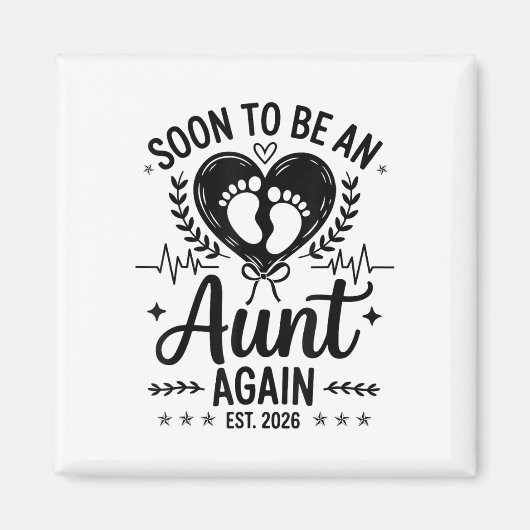 Binnenkort weer tante Est 2026 Zwangerschapsaankon Magneet (Voorkant)