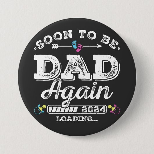 Binnenkort weer vader te zijn 2024 Laadronde Ronde Button 7,6 Cm (Voorkant)