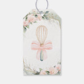 Binnenkort weggevoerd Roze Bloem Bruidsdouche Cadeaulabel (Achterkant)