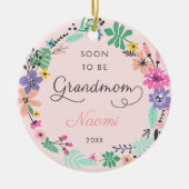 Binnenkort worden grootmoeder gepersonaliseerde wi keramisch ornament (Voorkant)