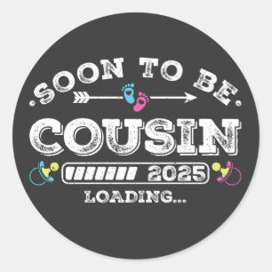 Binnenkort wordt Cousin 2025 geladen Ronde Sticker