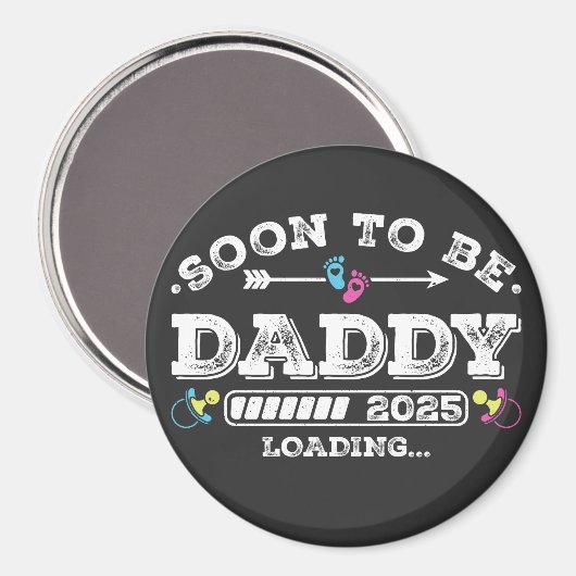 Binnenkort wordt Daddy 2025 Loading Circle Magneet (Voorkant / Achterkant)