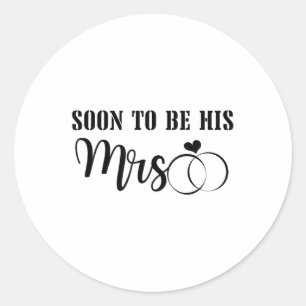 Binnenkort wordt Mr& Mrs. Celebrate The Bride Ronde Sticker