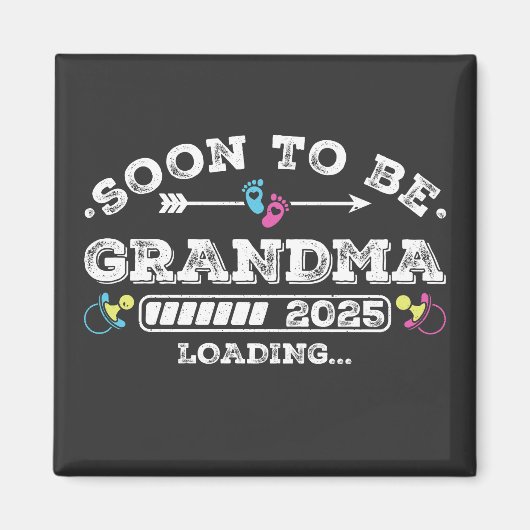 Binnenkort wordt oma 2025 Loading Square Magneet (Voorkant)