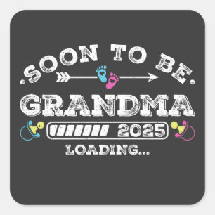Binnenkort wordt oma 2025 Loading Vierkante Sticker