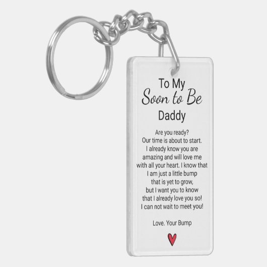 Binnenkort wordt papa Baby gedicht met echografie Sleutelhanger (Voorkant Links)