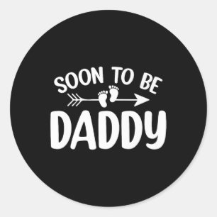 Binnenkort wordt papa grappig zwangerschap aankond ronde sticker