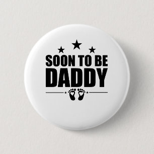 Binnenkort Wordt Papa Zwangerschapsaankondiging On Ronde Button 5,7 Cm