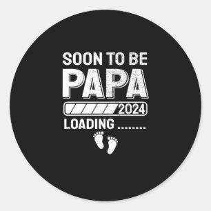 Binnenkort wordt Papa zwangerschapsaankondiging Ronde Sticker
