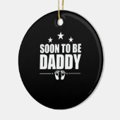 Binnenkort wordt papa's zwangerschapsuitkondiging  keramisch ornament (Links)