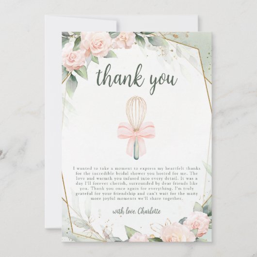 Binnenkort wordt Whisked Away Pink Floral Vrijgeze Bedankkaart (Voorkant)
