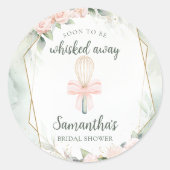 Binnenkort wordt Whisked Away Pink Floral Vrijgeze Ronde Sticker (Voorkant)