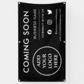 Binnenkort Zakelijke Professionele Bedrijfsnaam Spandoek (Verticaal)