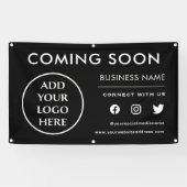 Binnenkort Zakelijke Professionele Bedrijfsnaam Spandoek (Horizontaal)