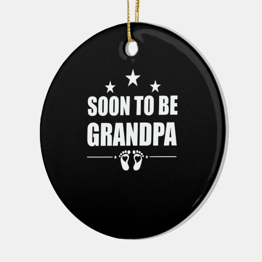 Binnenkort zal opa grootvader Zwangerschap Aankond Keramisch Ornament (Links)