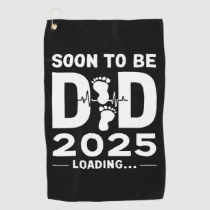 Binnenkort zal papa est 2025 nieuwe papa worden golfhanddoek