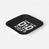 Binnenkort zal papa est 2025 nieuwe papa worden papieren bordje (Gebogen)