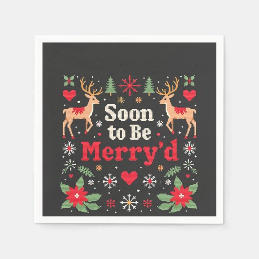 Binnenkort zijn Merry's Funny Christmas Couples Servet (Voorkant)