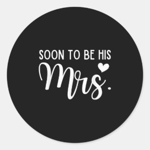 Binnenkort zijn Mrs. Bride & Camp; Groom Matching Ronde Sticker