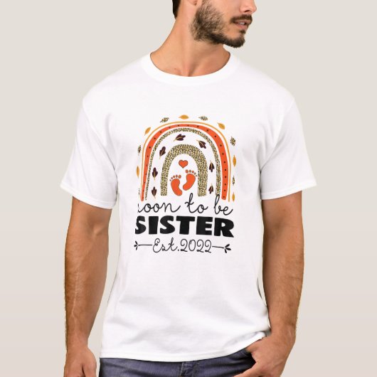 Binnenkort zuster Est 2022 Funny Moederdag Leop T-shirt (Voorkant)