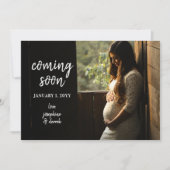 Binnenkort zwangerschapsfoto baby aankondiging (Voorkant)