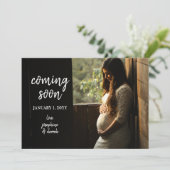Binnenkort zwangerschapsfoto baby aankondiging (Staand voorkant)