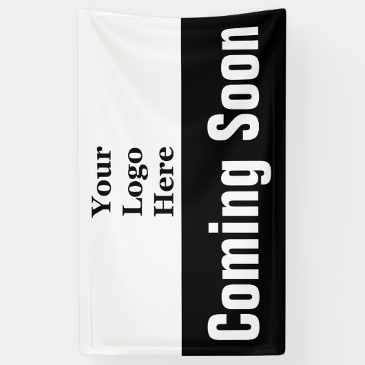 Binnenkort zwart-wit je Logo hier Spandoek (Verticaal)
